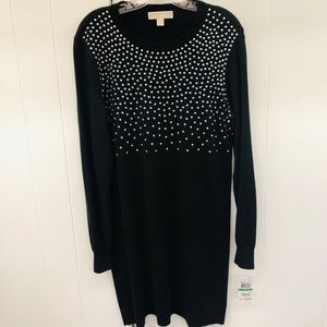 Black with Silver Michael Kors Sweater dress (NWT)